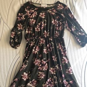 Stitch Fix French Grey Longsleeve Floral Dress
